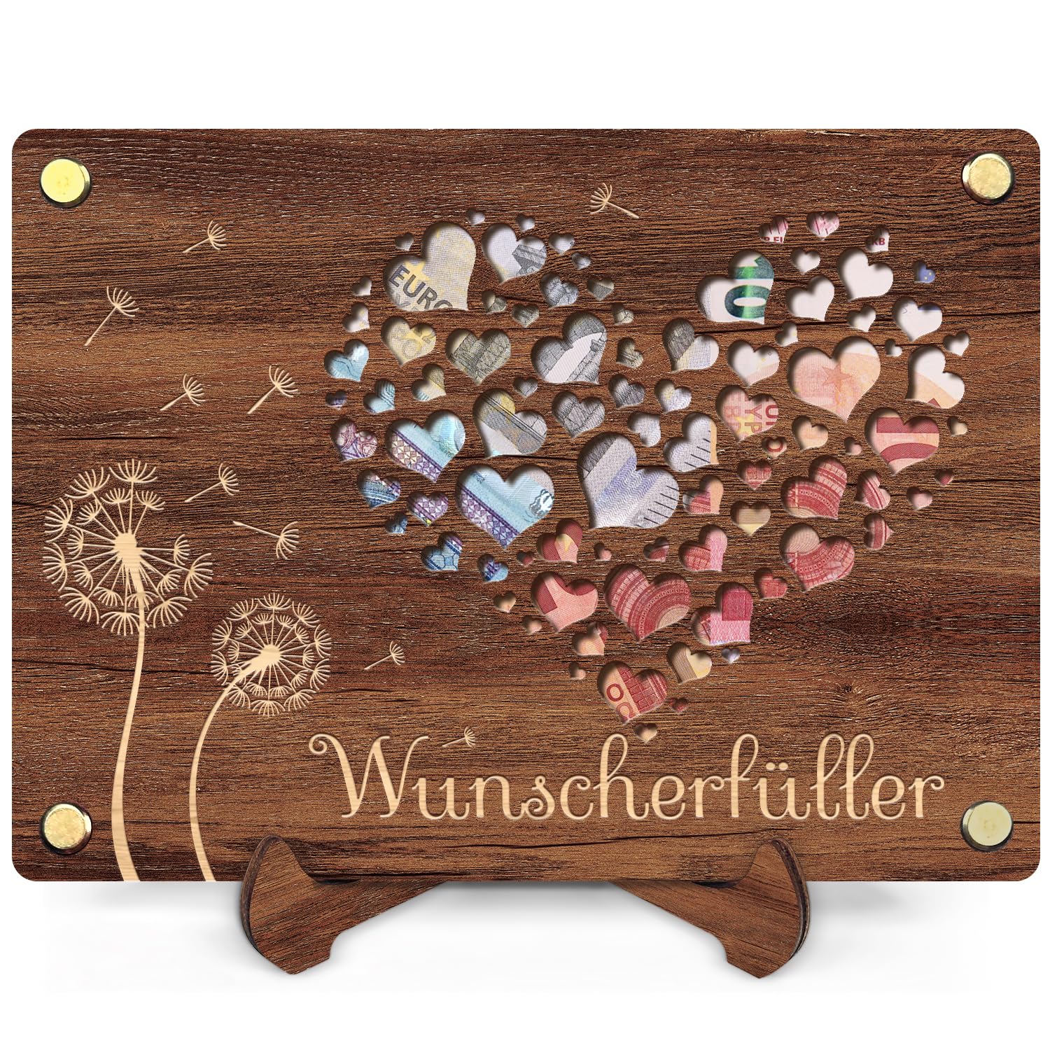 Wish Fulfiller Money Gift – Gift Wedding Gifts Made of Wood with Stand – Love Money for Bride and Groom Lovers Money Gift Packaging with Wedding Card