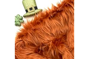 Bianna Creations Faux Fur Fabric Ultra Soft Deluxe Plush Shaggy Squares | Craft, Sewing, Props, Costumes (Amber Deep Orange, 12x12 inches)