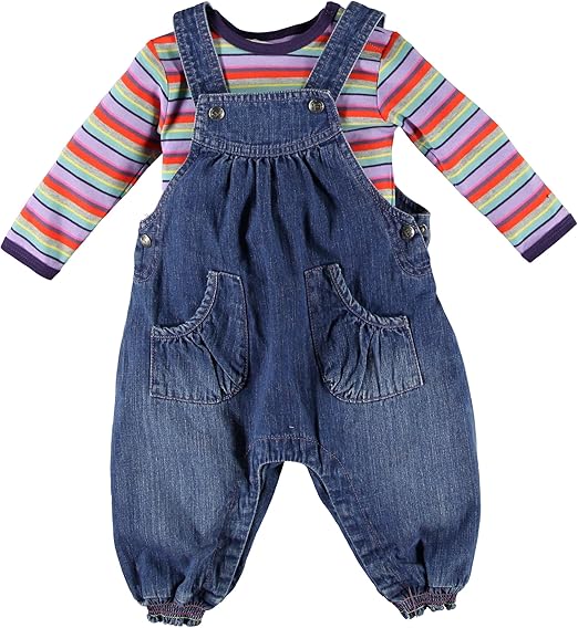 Amazon Co Jp フィクソーニ Fixoni 北欧ブランド 綿１００ デニムオーバーオールと長袖ボディスーツのセット 服 ファッション小物