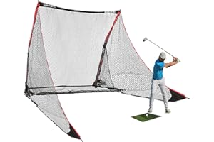 RUKKET SPORTS Rukket SPDR 4pc Golf Practice Bundle, Professional Grade 10x7ft Driving Net, Tri-Turf Hitting Mat, Barrier Protective Wings, Carry Bag, Portable Indoor and Outdoor at Home & Residential