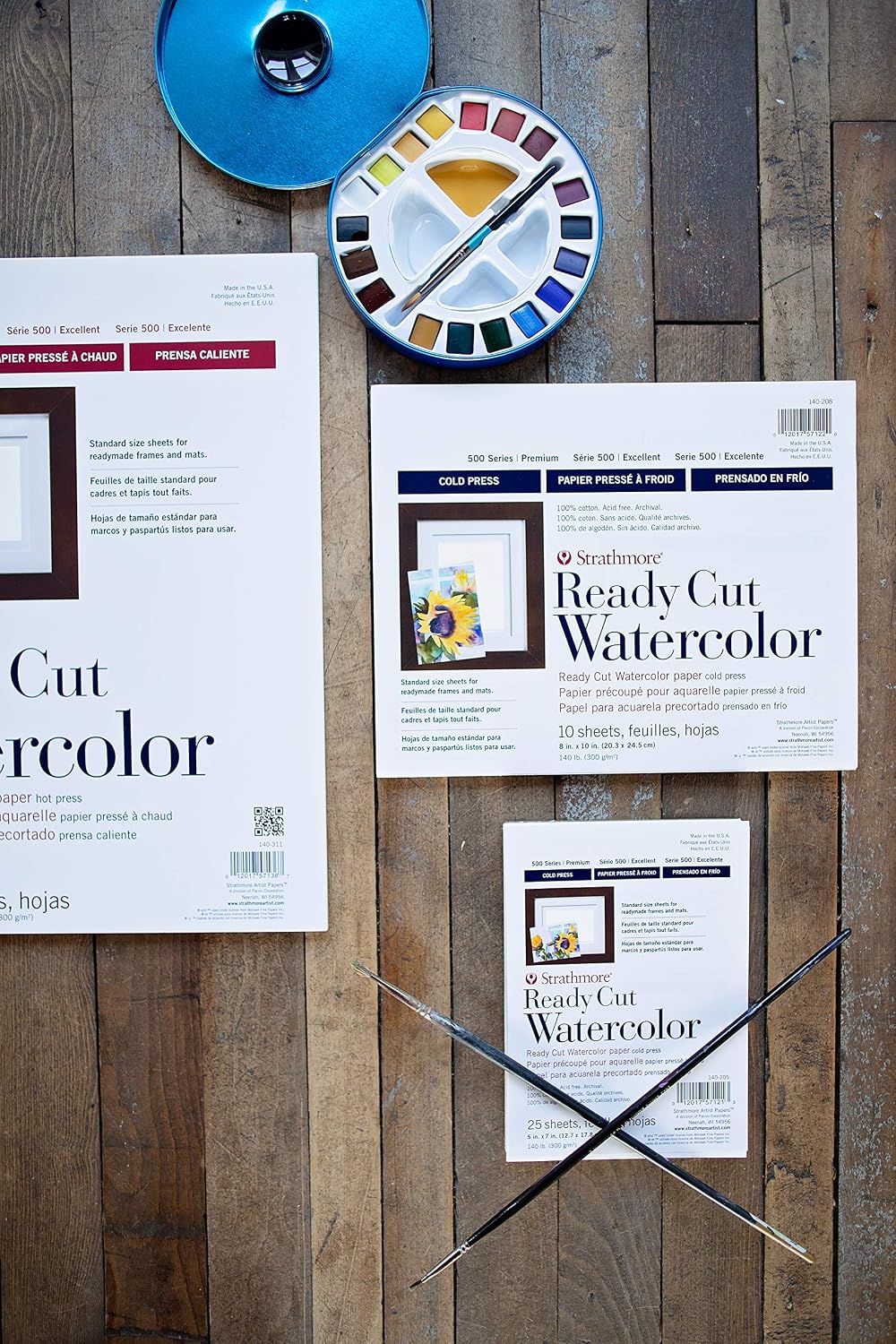 Strathmore Pro-Art Watercolor Paper Pack 11 x 14-inch, 6 Sheets, Ready Cut, Hot Press, 11x14 - Image 3