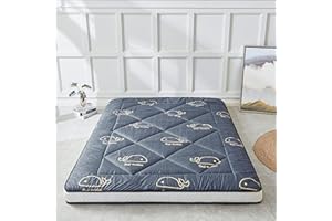 Heimorn Japanese Floor Mattress Futon Mattress, Thicken Sleeping Mattress Foldable & Portable Roll up Camping Mattress, Whale Pattern Queen