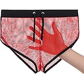 ZAIGGUT Men's Mesh Boxer Shorts See Through Fishnet Underwear Sexy Boxer Briefs M L XL XXL