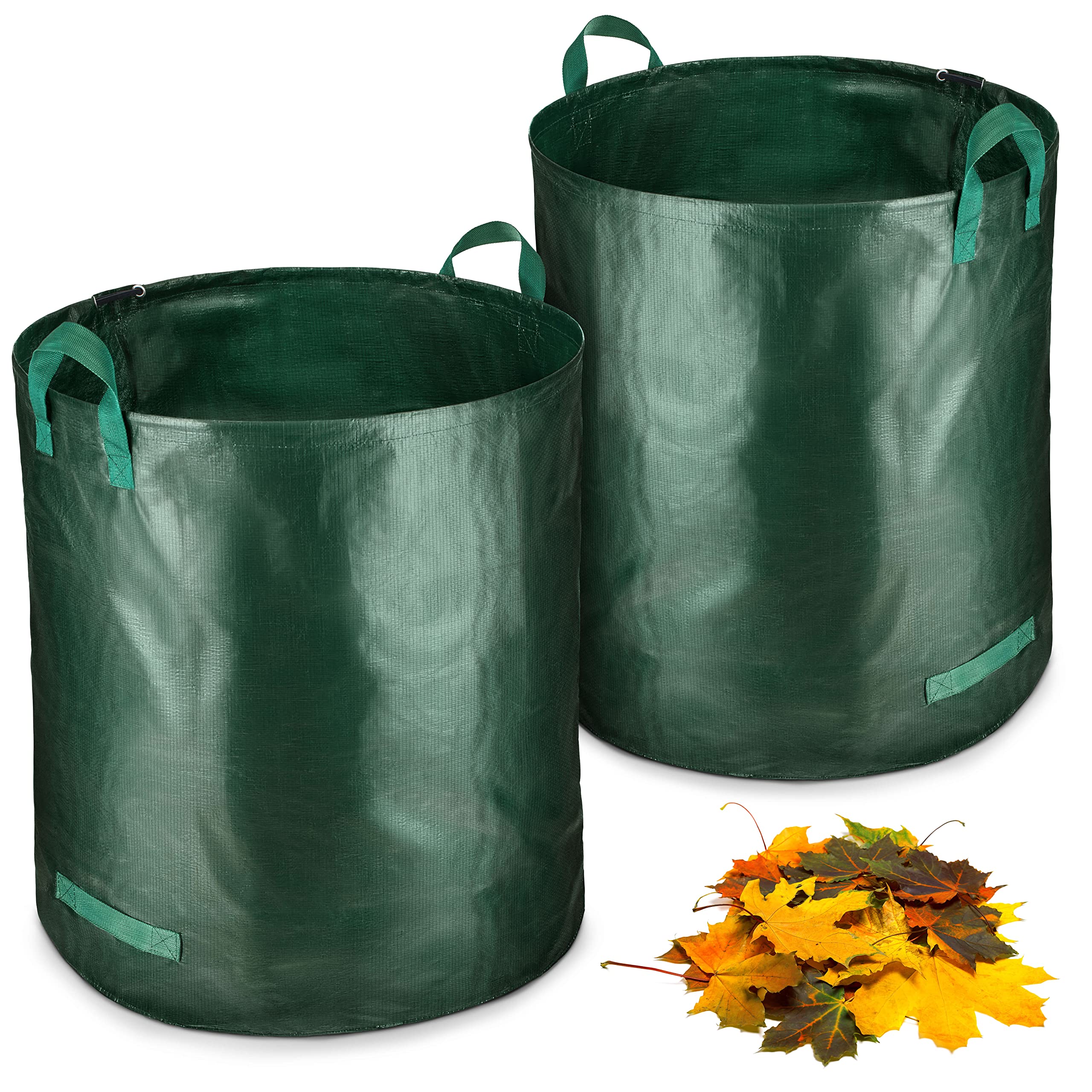 2x 272 litre garden sack stable | leaf sack | garden waste sack | garden sacks for garden waste | green waste sacks foldable, large, robust made of polypropylene fabric 150g/m² (2x 272 litre)