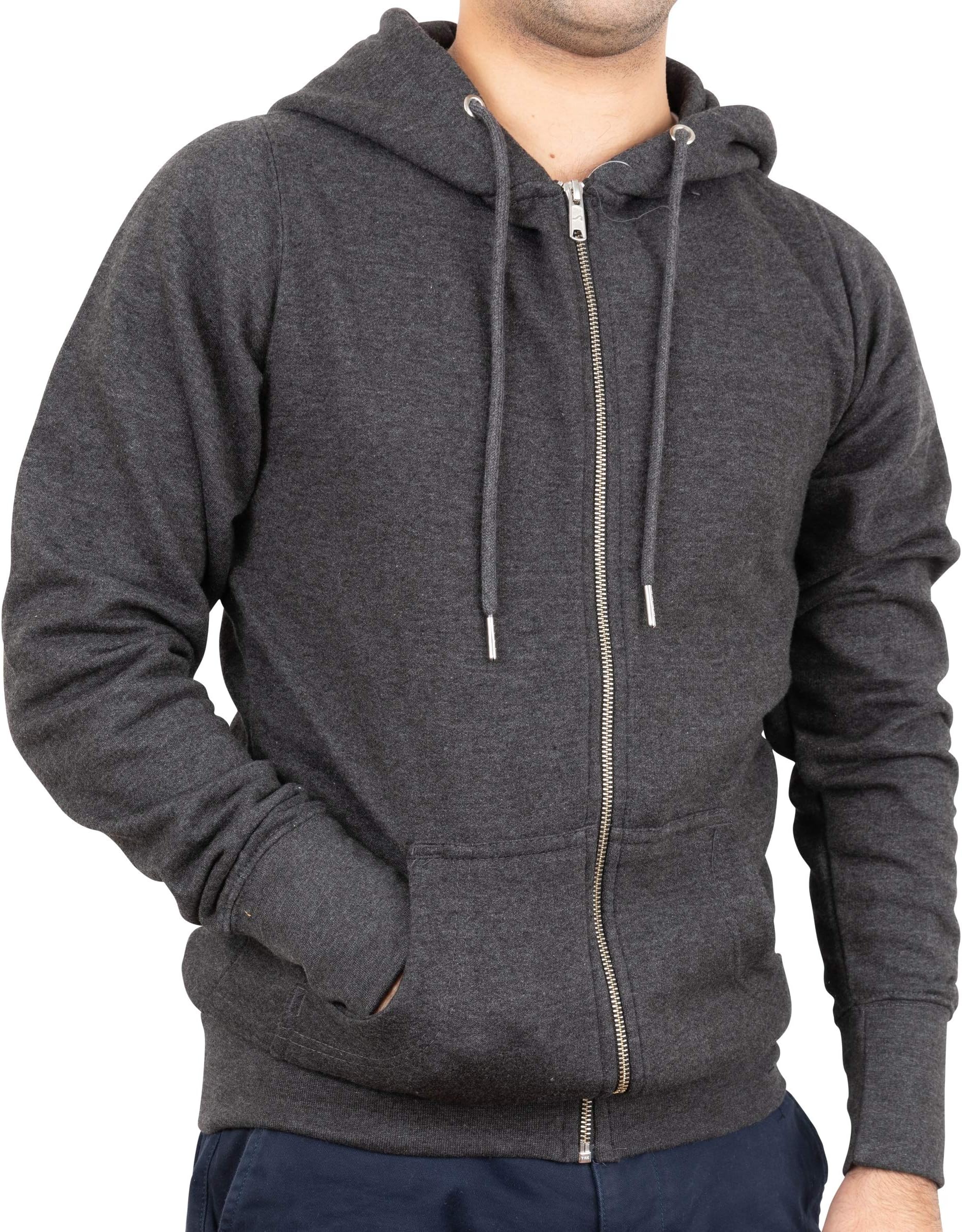 Men's Full-Zip Hoodies -Soft Cotton Comfort Fleece Hooded Sweatshirts by NY Ave