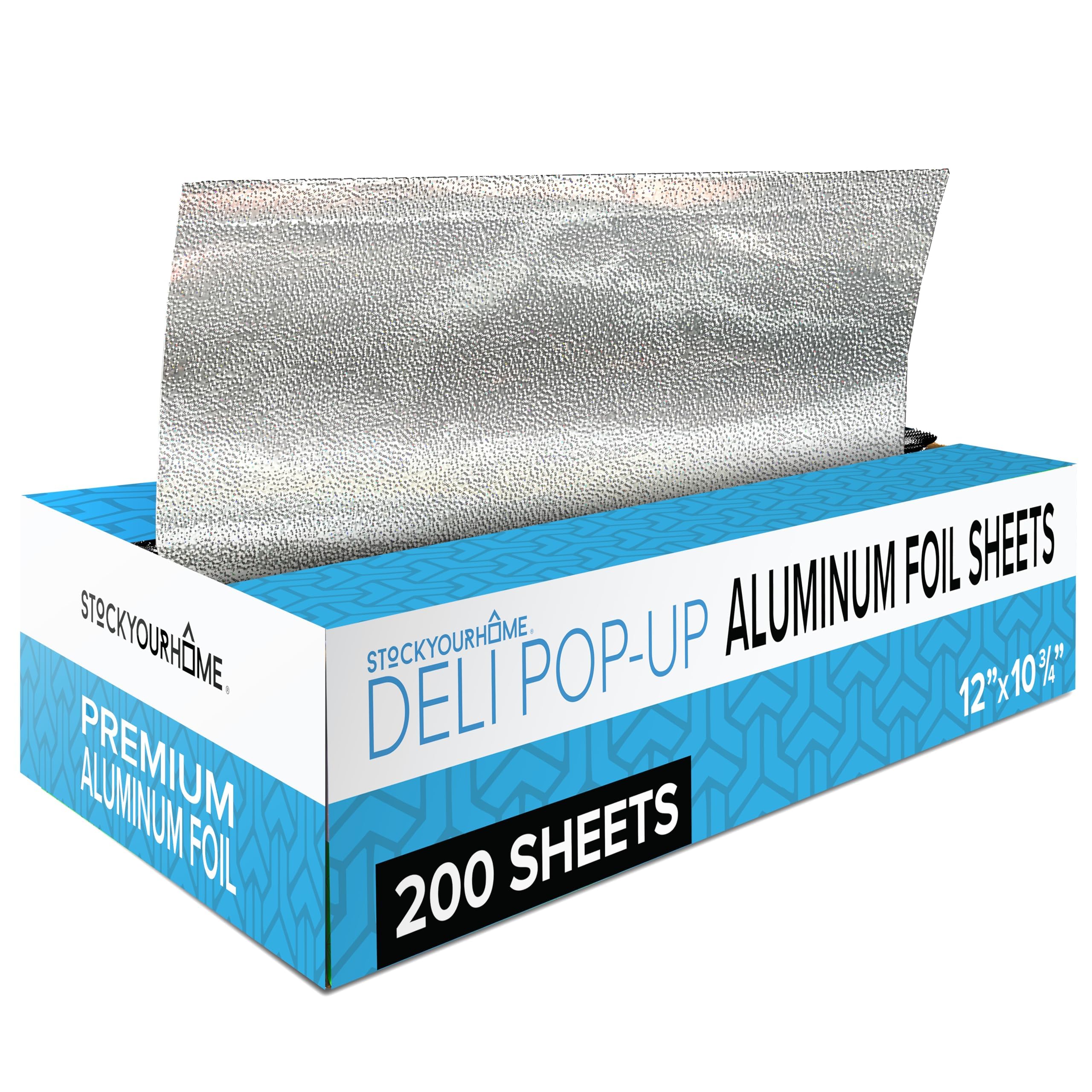 Photo 1 of 180 Count Pre-Cut Deli Aluminum Wraps – 12" Heavy-Duty Pop-Up, Disposable for Hot Dogs, Sandwiches & Food Service