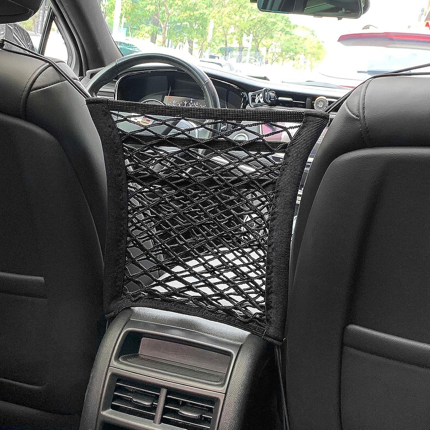 TRIFOOT 3 Layer Car Net Pocket Handbag Holder, Purse Holder for Car, Four-Side Elasticity Car Net Pocket, Car Purse Net, Dog Car Barrier for Backseat Kids Dog or Pet: Automotive