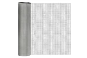YAGJIA 10 Mesh Stainless Steel Mesh Screen 304, 15.7'' x 147''(40cm x 375cm) Metal Mesh Screen, Rust Free Wire Screen Mesh, 2mm Hole Easy to Cut for Air Vent Mesh, Window Screen, BBQ, Craft DIY