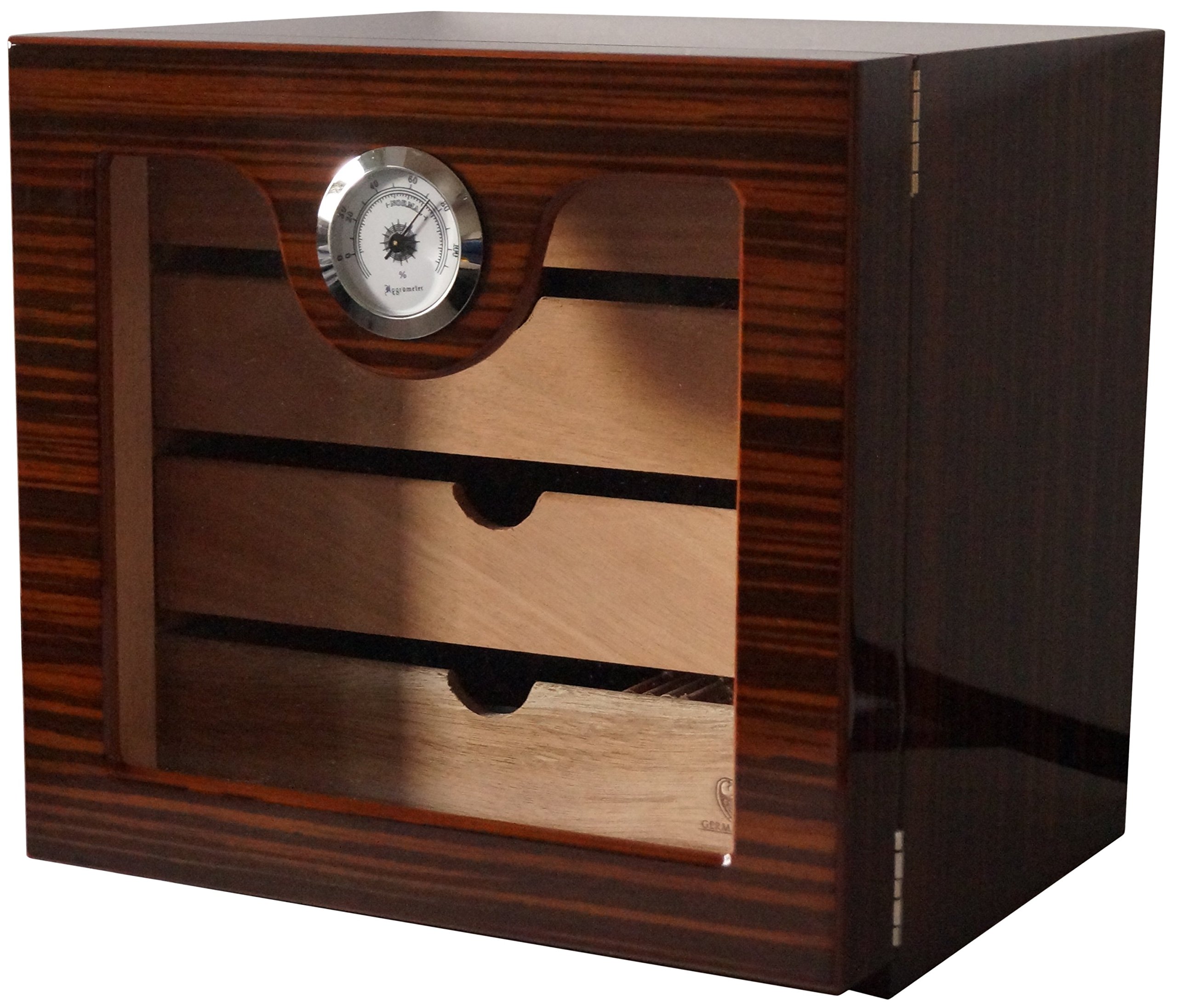 GERMANUS Dravus II Cigar Humidor Cabinet with Brown Grain