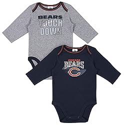 Gerber Unisex Baby Standard NFL 2 Pack Long Sleeve
