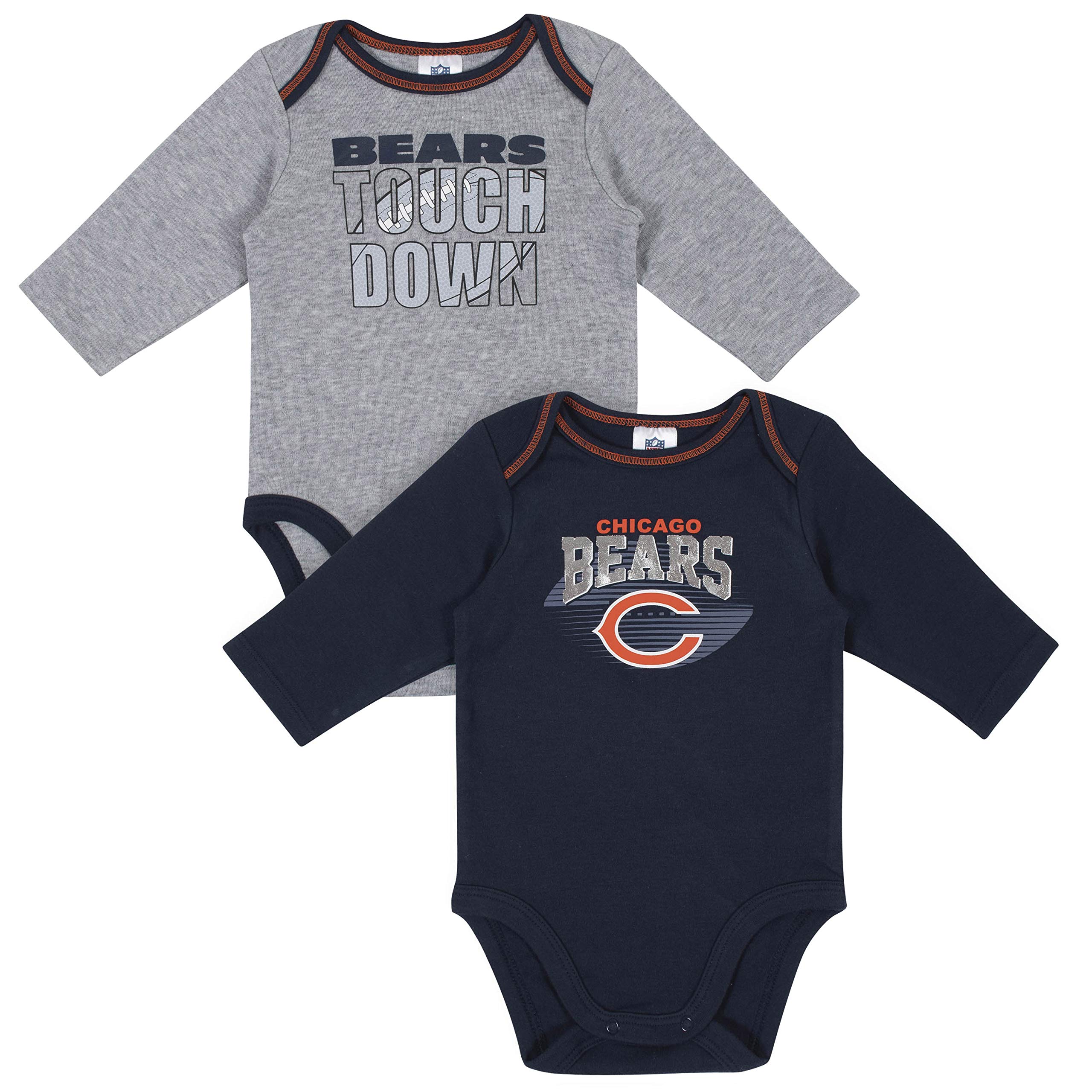 Gerber Unisex Baby Standard NFL 2 Pack Long Sleeve
