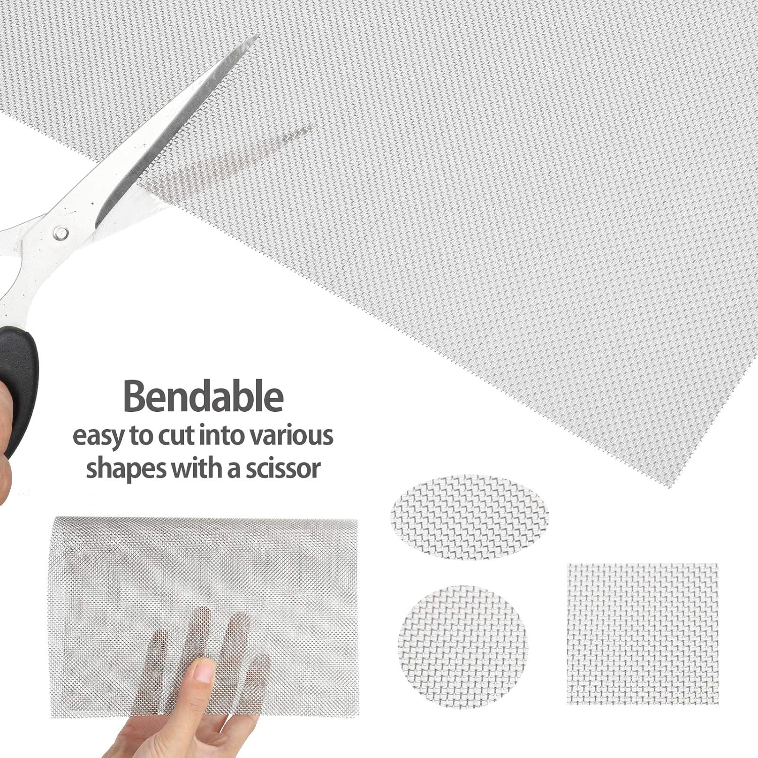 Vandicka 4 PCS Stainless Steel Wire Sheet, 25 x 25 cm Square Panels, 20 Gauge 1mm Hole Metal Wire Gauze - Image 5