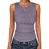 ANRABESS High Neck Tank Tops for Women Sleeveless Shirts Summer 2026 Basic Soft Slim Fit Racerback Trendy Casual Outfits