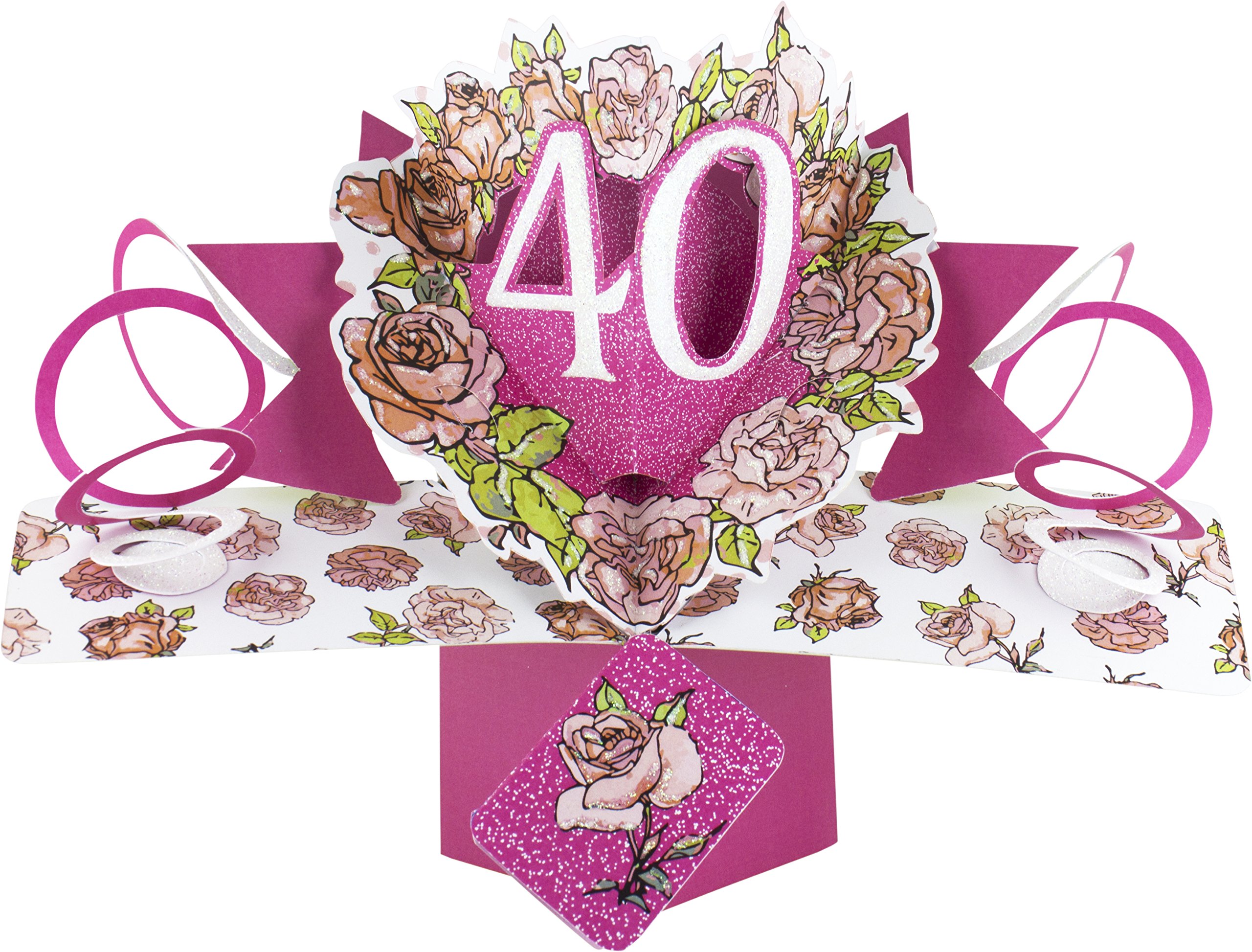 Suki Gifts International Pop Up Card Happy Birthday 40, Multi-Colour, 13 x 21 x 19 cm