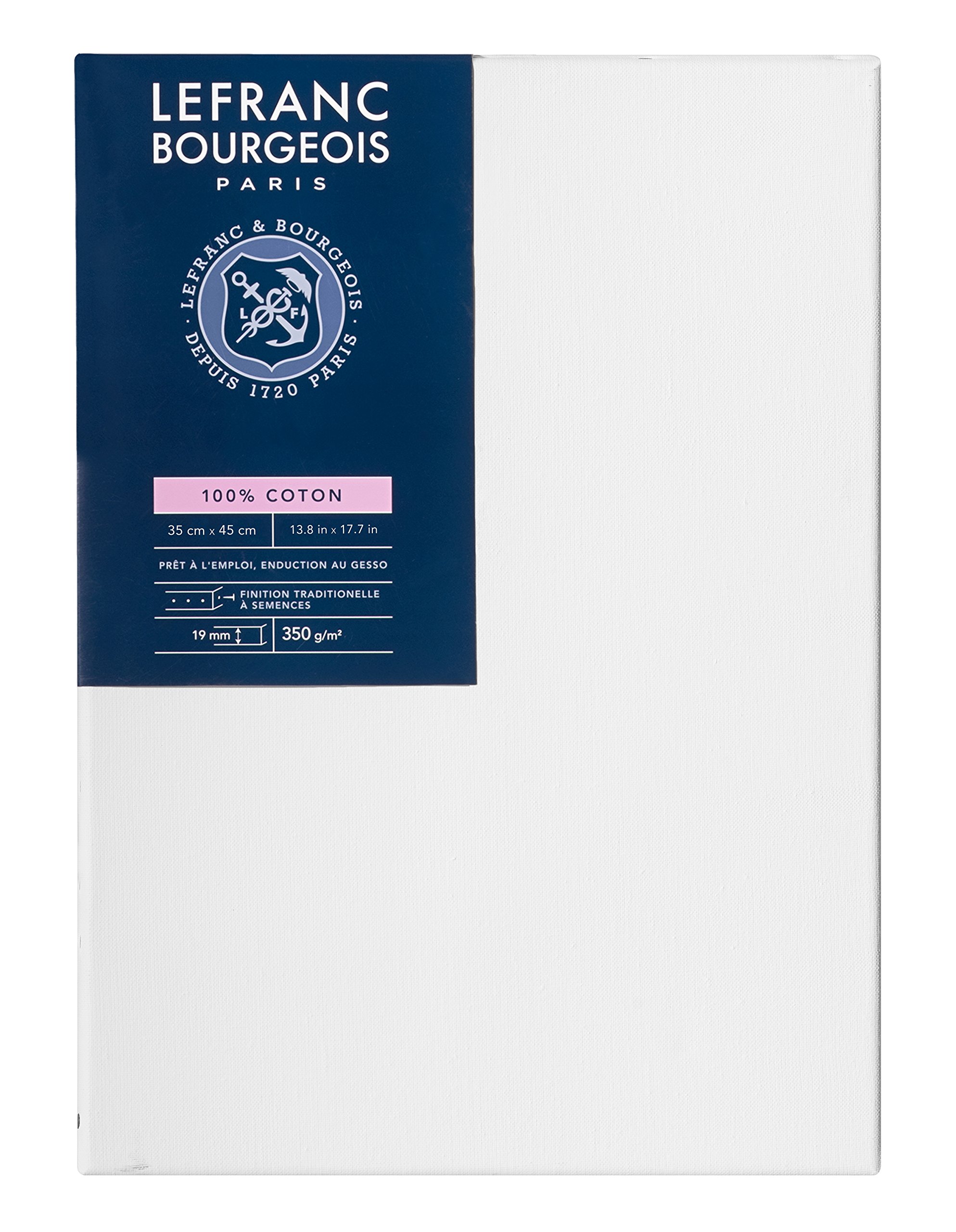 Lefranc & Bourgeois Series 11141 Classic Stretcher Frame 100% Cotton 350 g/m² Archival Quality Acid-Free for Increased Durability Primed 35 x 45 cm