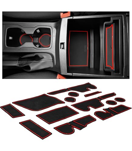INTGET Center Armrest Cover For Ford Ranger 2019-2023 – Microfiber Leather, Black/White, Easy Install