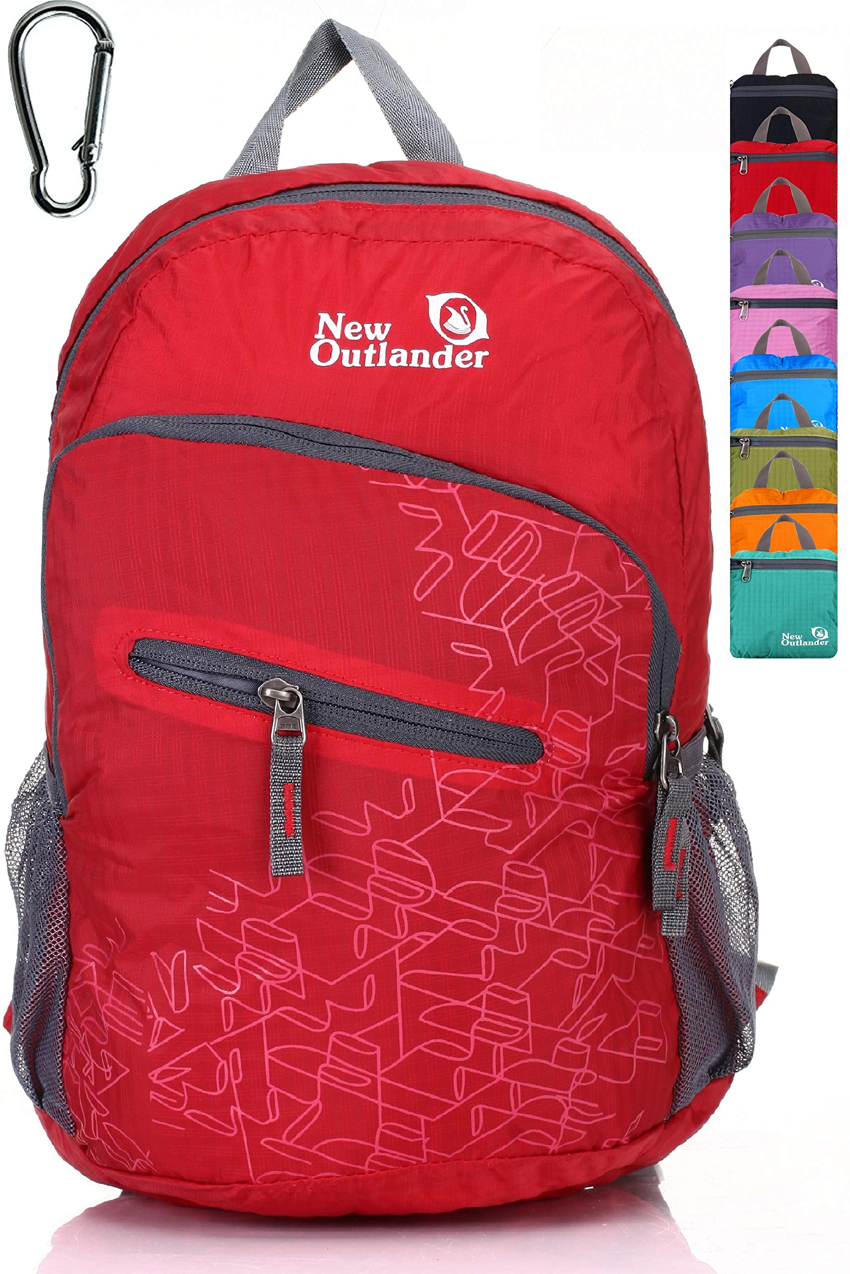 Outlander Packable Handy Lightweight Travel Hiking Backpack Daypack, Red — image 1