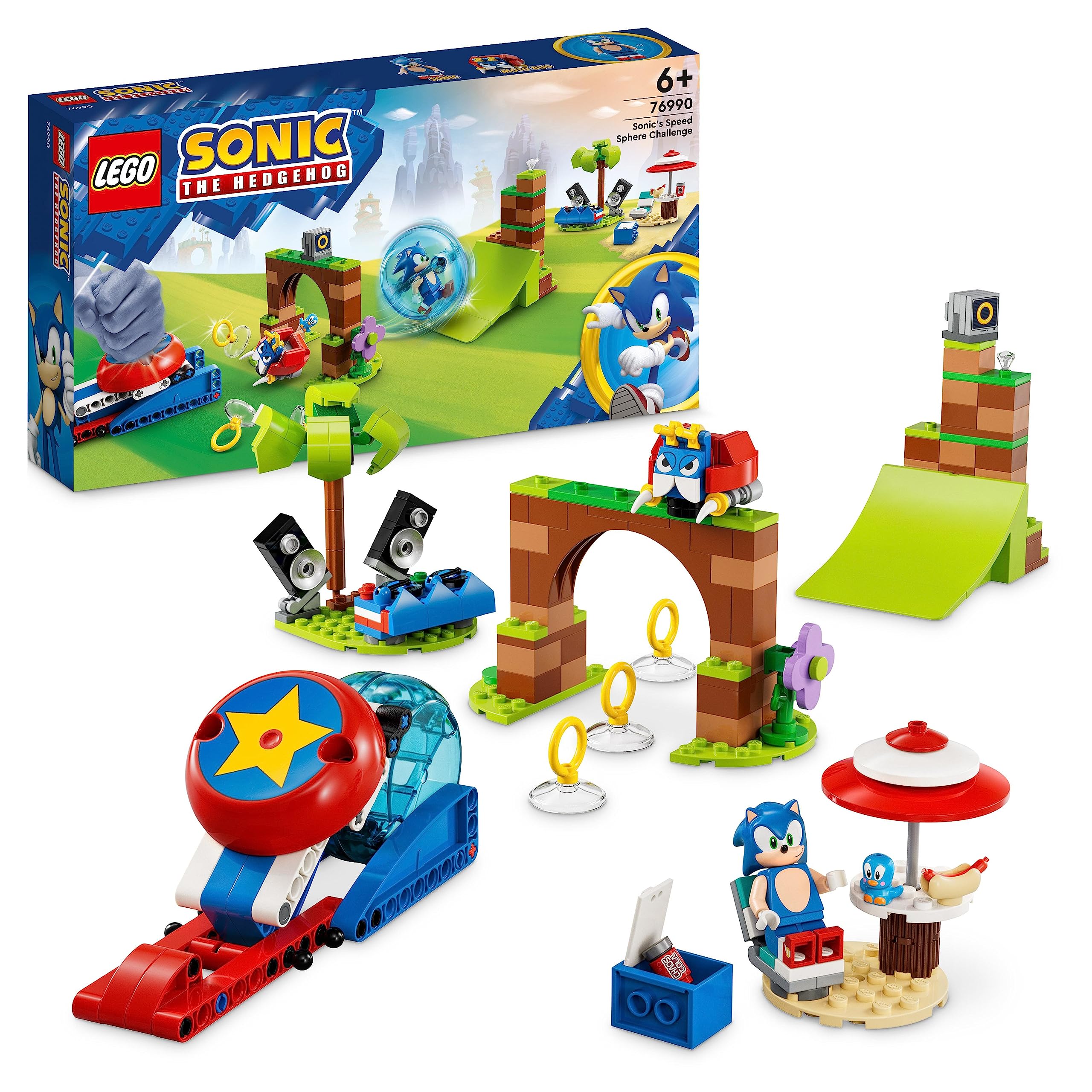 LEGO Sonic the Hedgehog Sonic's Speed Sphere Challenge Set, Buildable Toy Game with 3 Characters incl. a Moto Bug Badnik Figure, Toys for Kids, Boys & Girls 6 Plus Years Old 76990