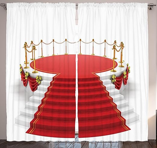 Amazon Com Ambesonne Theatre Curtains Simplistic Design Round