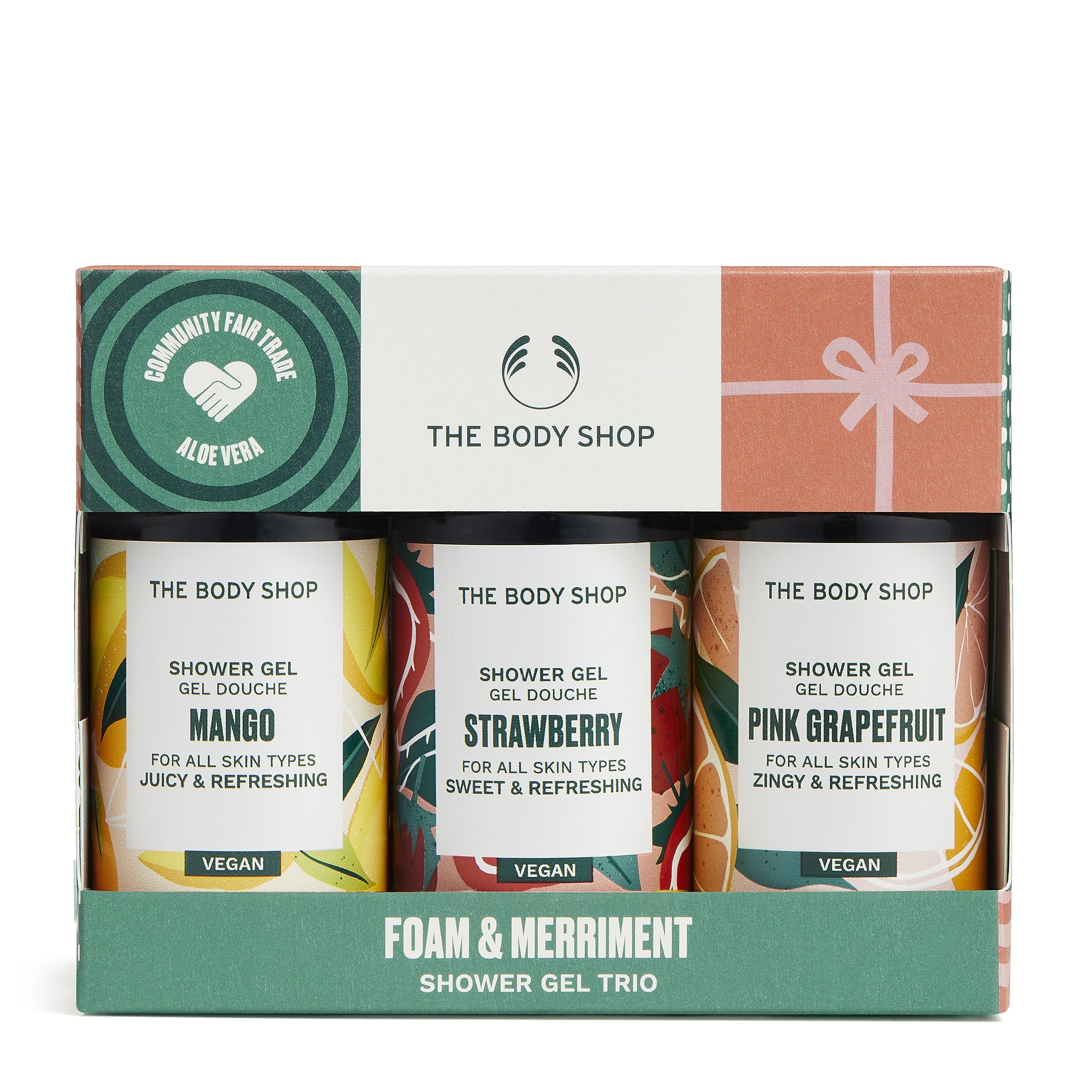 The Body Shop Foam & Merriment Shower Gel Trio Mini Gift Vegan shower gel 3-Piece Set