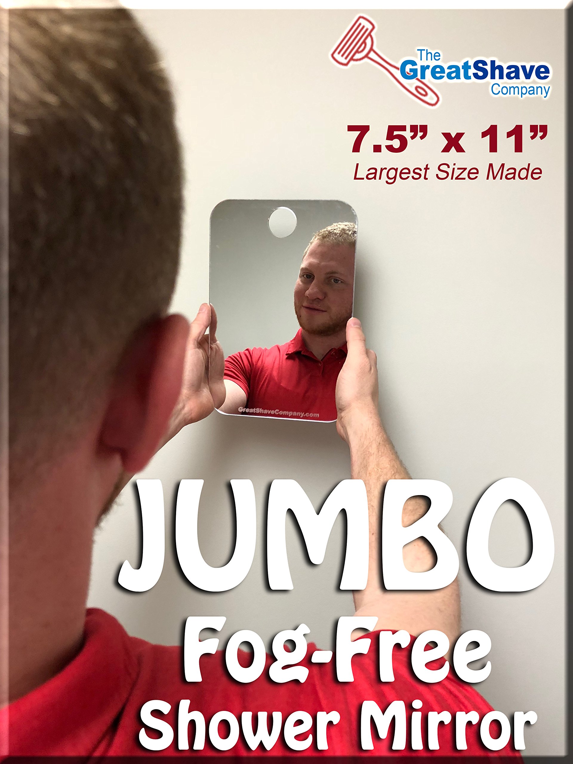 JUMBO Fog Free Shaving Mirror for the Shower. LARGEST MADE! by The