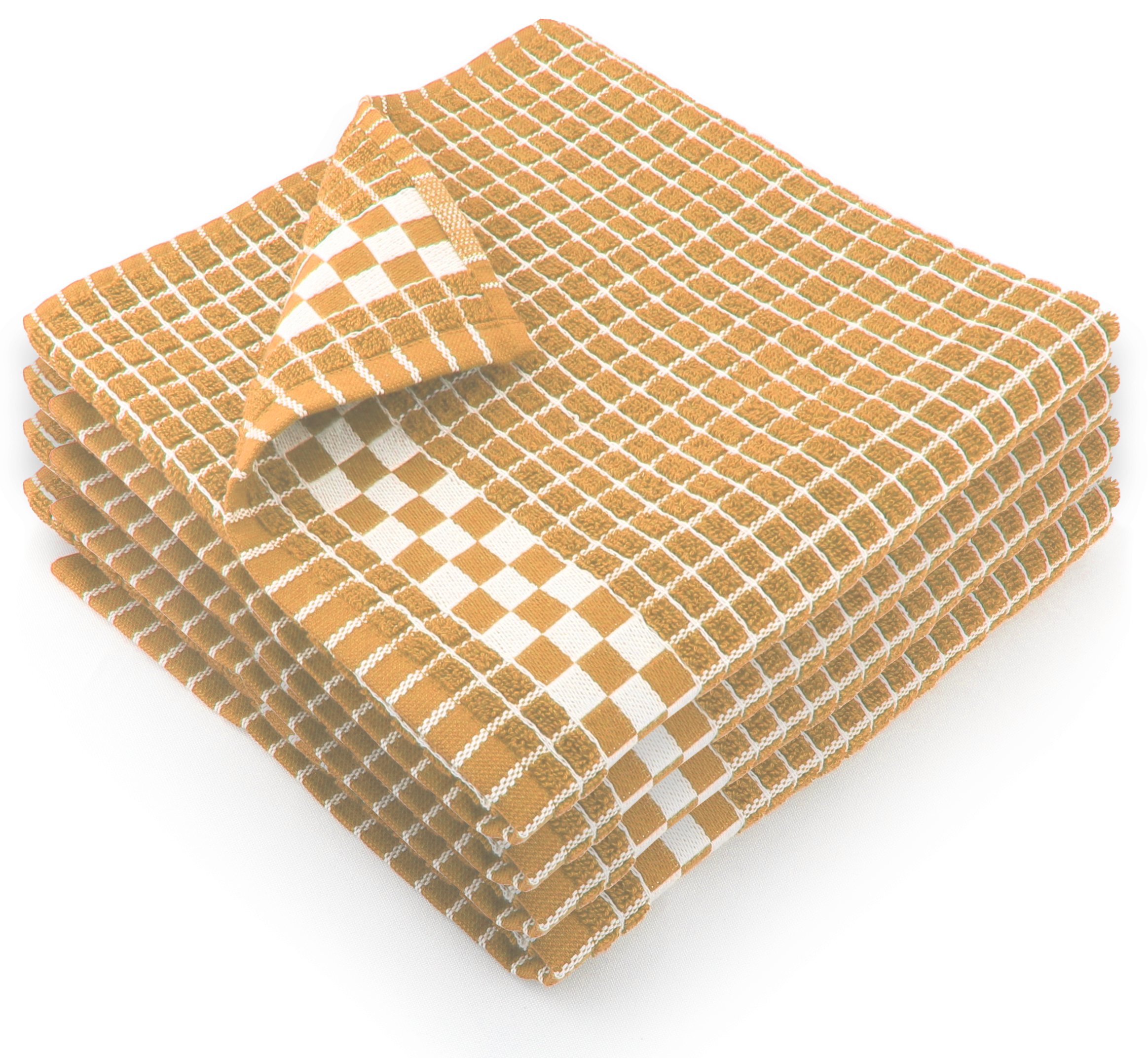 Fecido Classic Dark Kitchen Tea Towels - Absorbent 100% Cotton Long Lasting Durability European Made Tea Towels - Set of 4, Beige