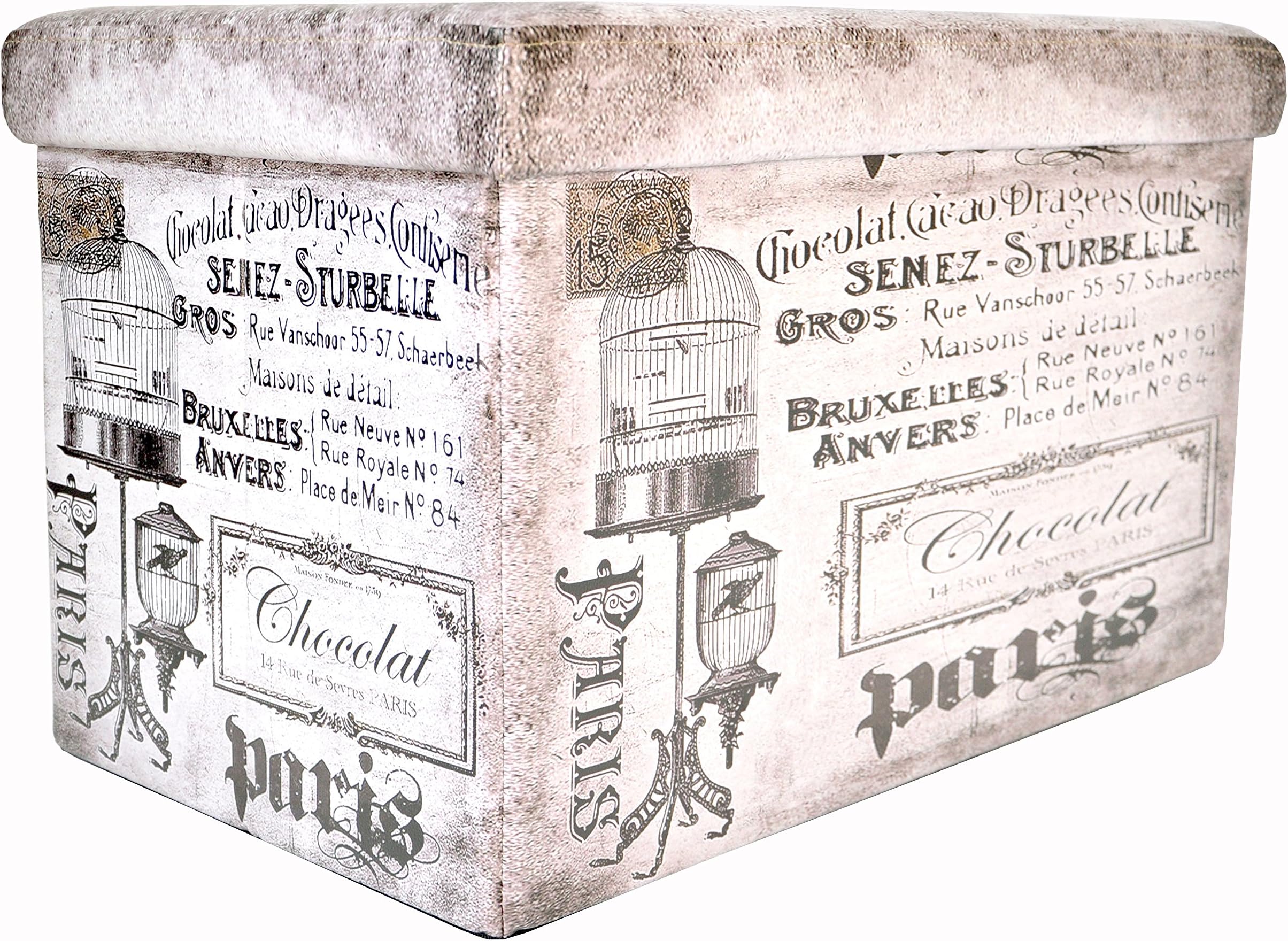 Paris - Paris Gifts Perfume - Storage Box - Storage Footstool - Footrest - Vintage Paris - Seat - Chair - Ottoman - Storage