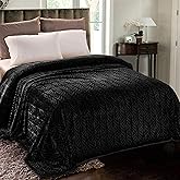 Whale Flotilla Flannel Fleece Queen Size Blanket for Bed, Soft Fluffy Velvet Bedspread Coverlet with Decorative Vintage Pattern for All Season, Warm and Lightweight, 90x90 Inch, Black