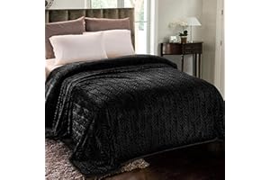 Whale Flotilla Flannel Fleece Queen Size Blanket for Bed, Soft Fluffy Velvet Bedspread Coverlet with Decorative Vintage Pattern for All Season, Warm and Lightweight, 90x90 Inch, Black