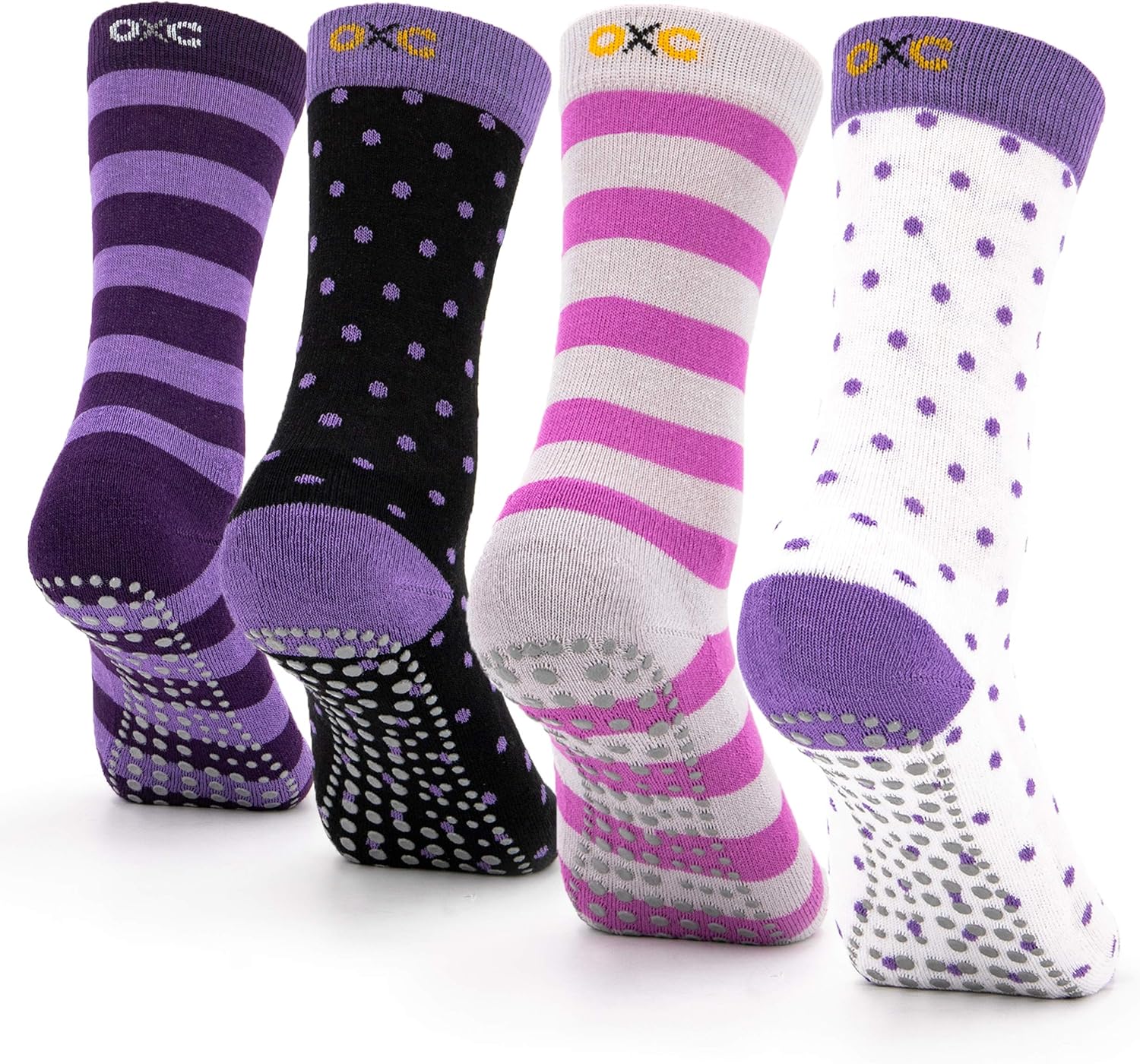 Occulto GRIP SOCKS for KIDS, BOYS and GIRLS (4 PAIRS), SLIPPER SOCKS for KIDS made of COTTON in