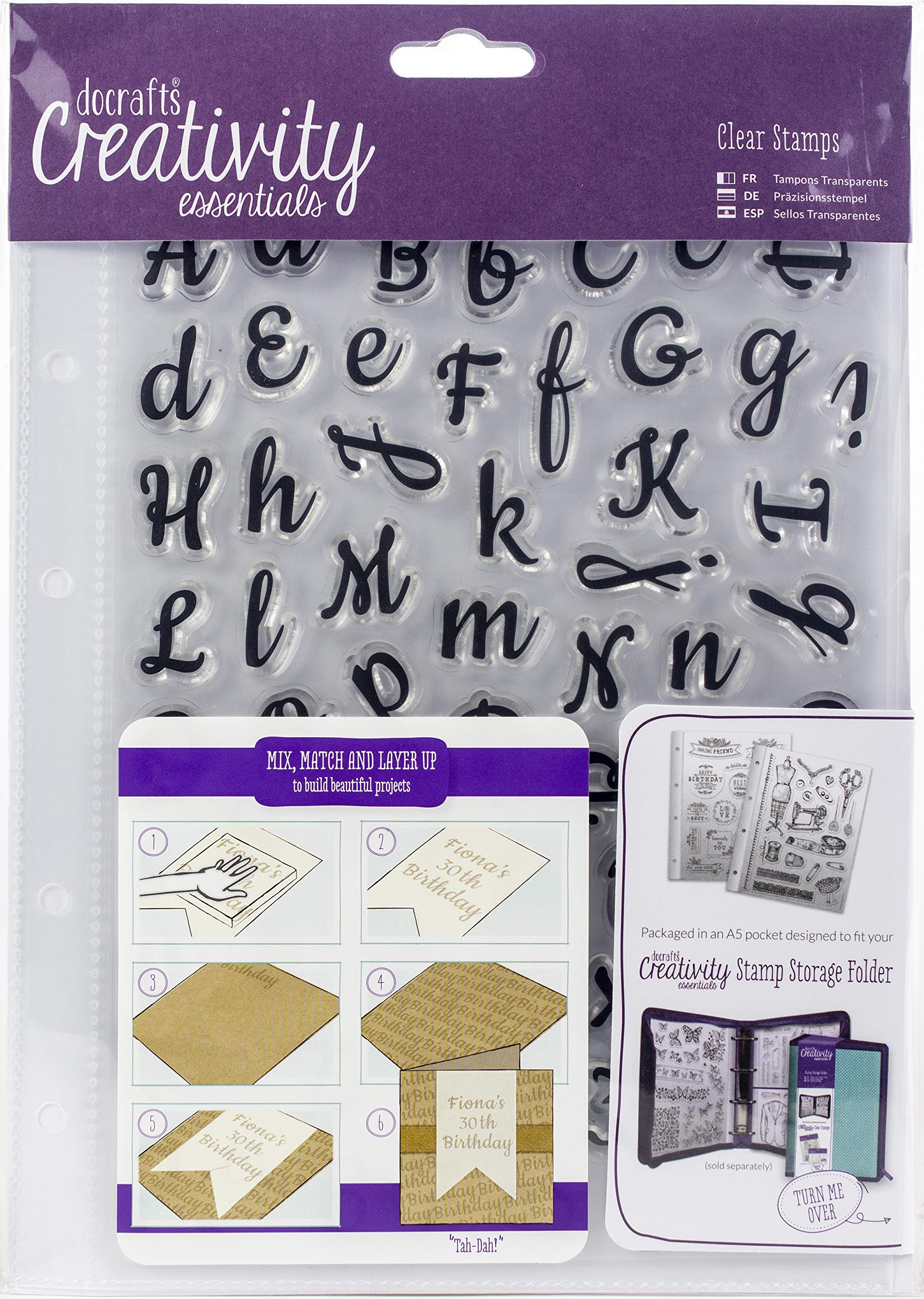 Creativity essentials A5 Clear Stamp Set 67 Pieces - Script Alphabet