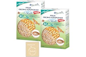 MODOVIK Baby Cereal Buckwheat Bundle Imported from Europe, Hypoallergenic, Gluten Free, Milk Free, Stage 1 Baby Food (4+ months) by Fleur Alpine TWO PACK 12.3 oz, (6.17 oz each), plus Shopping List