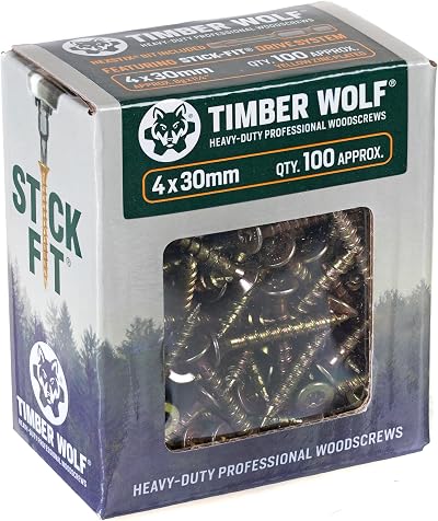 Timber Wolf TW50070 Woodscrews 5.0 x 70mm Zinc Yellow Box 100