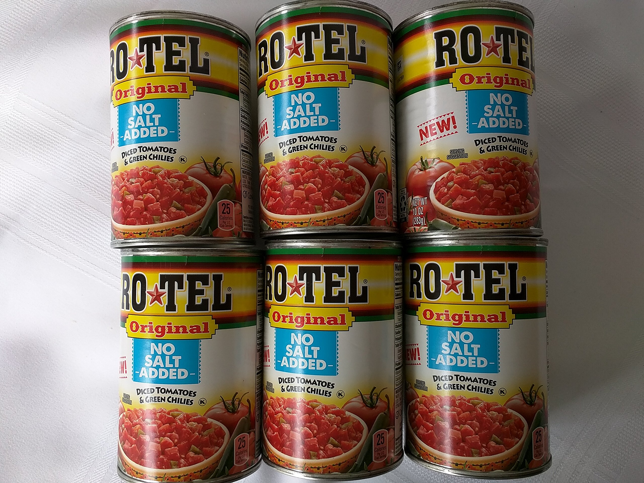Rotel Ro Tel Original NO SALT ADDED Diced Tomatoes & Green Chilies 10
