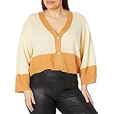 KENDALL + KYLIE Women's Plus Size Block Cropped Cardigan