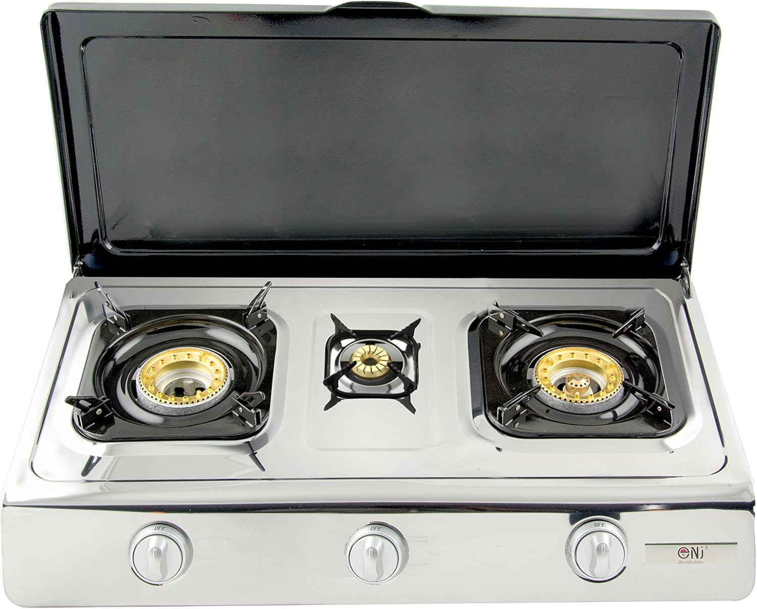 NJ NGB300C Gas Stove 3 Burner 70cm Stainless Steel Outdoor Camping 8kW