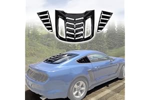 KAKABAS Rear Window Shutter Accessories For Ford Mustang 2015 2016 2017 2018 2019 2020 2021 Rambo style Custom Fog Black Windshield Sunshade Vent Rear Window