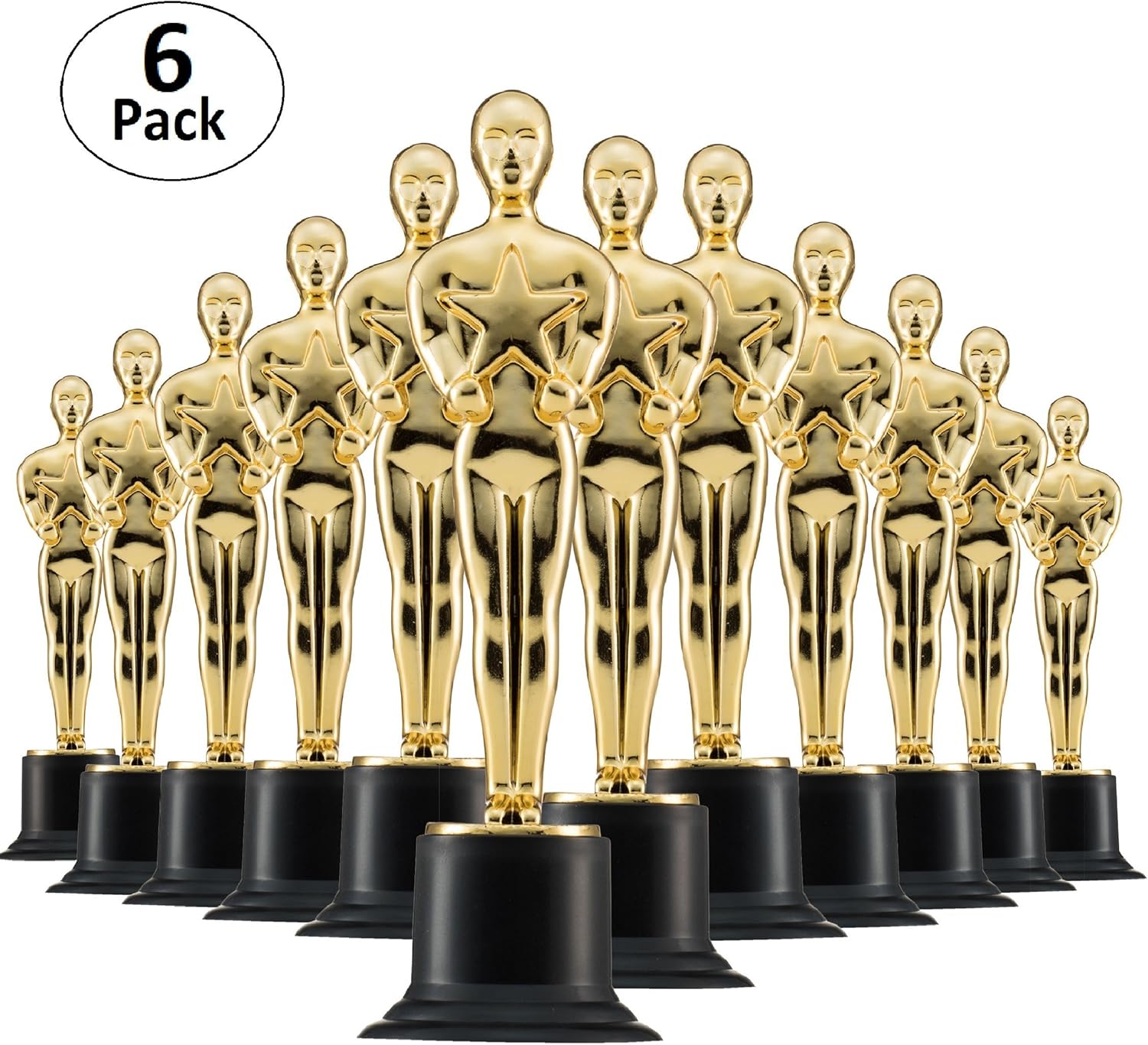 Prextex 6 Pack Award Trophies for Ceremonies or Parties 6" High - Perfect Achievement Awards or Birthday Gifts for Kids and Adults : Sports & Outdoors