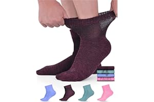 Doctor's Select Bamboo Diabetic Socks for Women & Men - 4 Pairs Ankle Neuropathy Socks | Diabetic Ankle Socks for Women