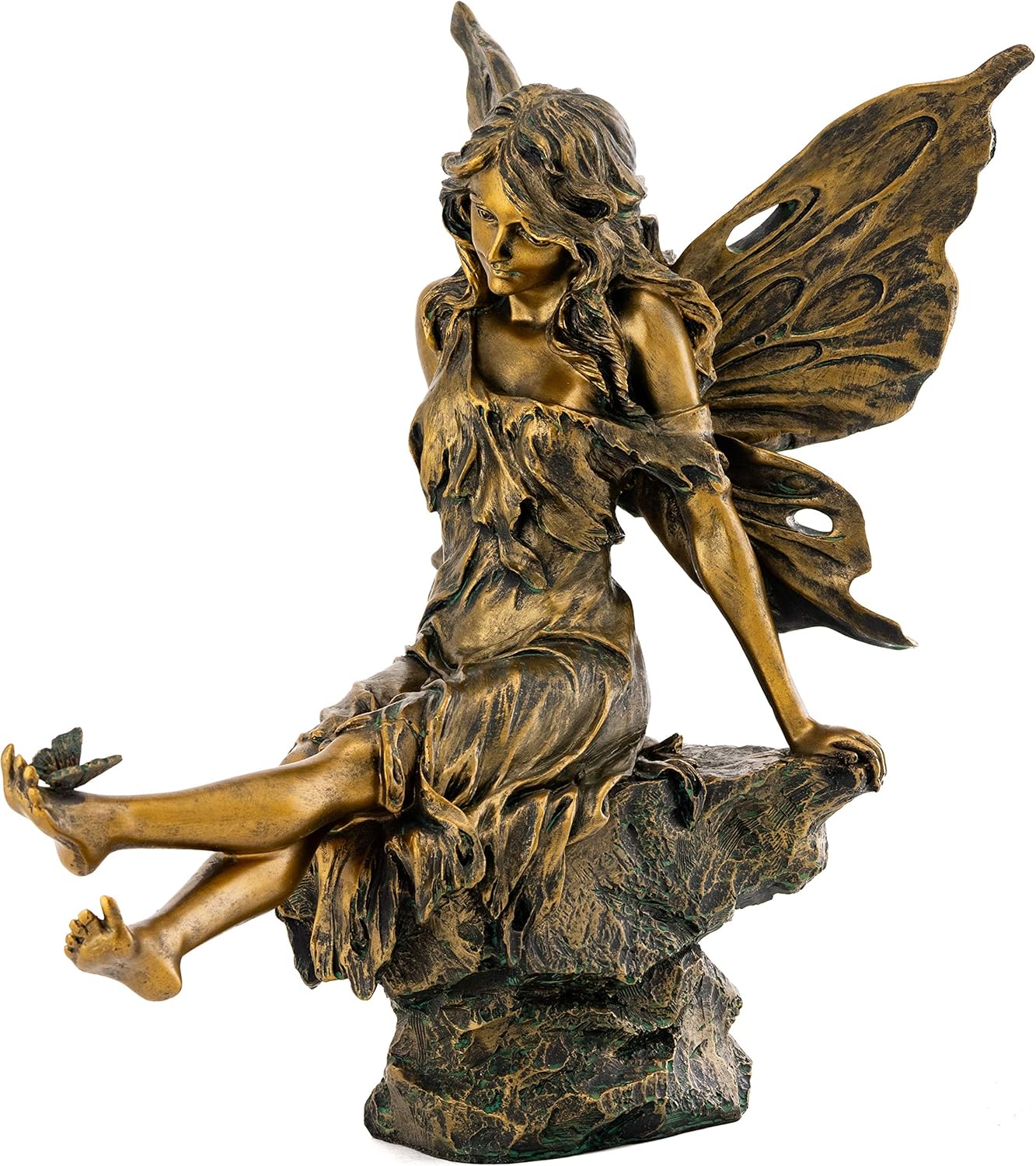 Fairy & Butterfly Garden Statue Antique Copper Finish, 14inch Amazon