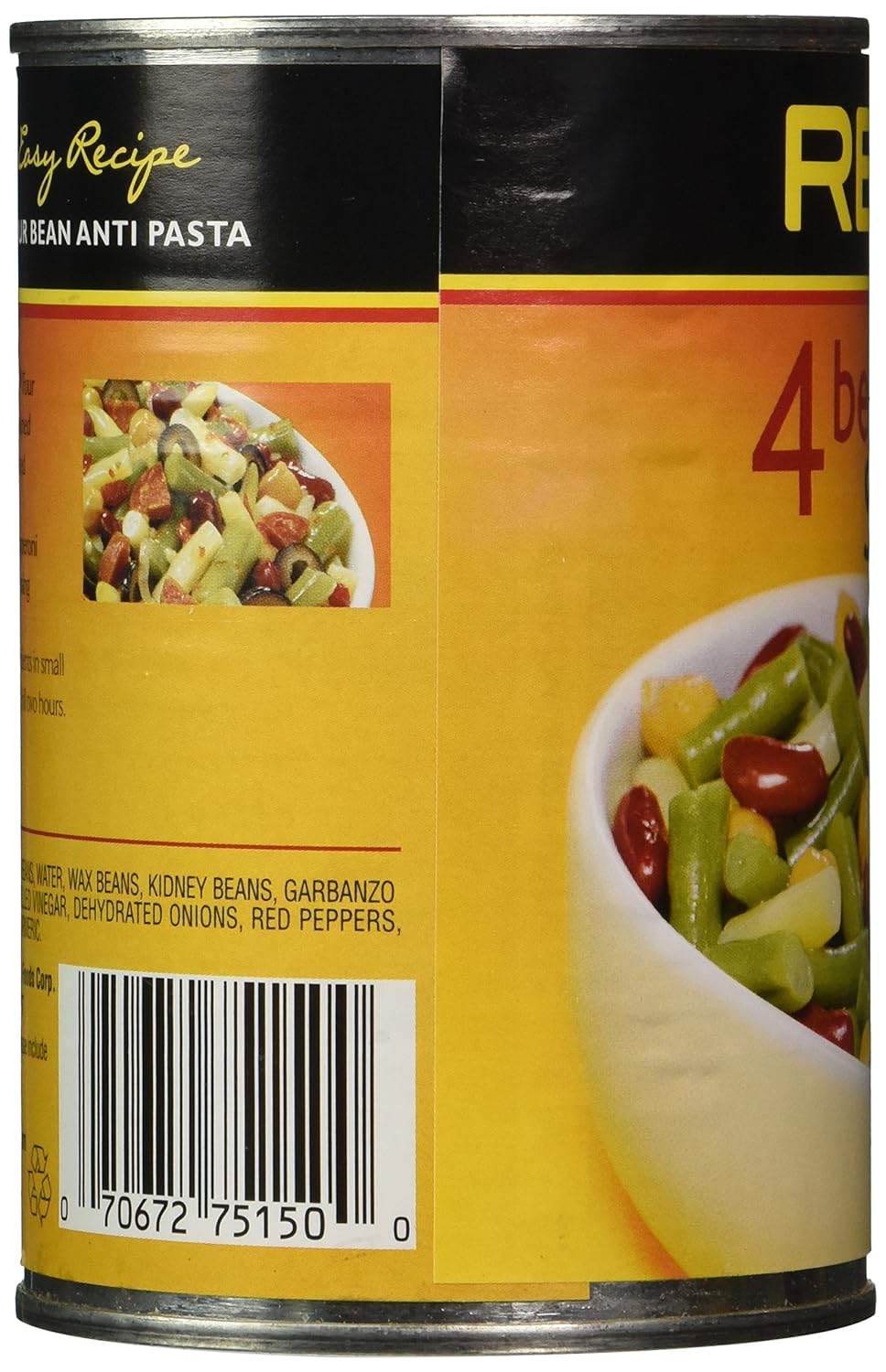 Read Four Bean Salad Can, 15-Ounce (Pack of 12) : Canned And Jarred Bean Salad : Grocery & Gourmet Food