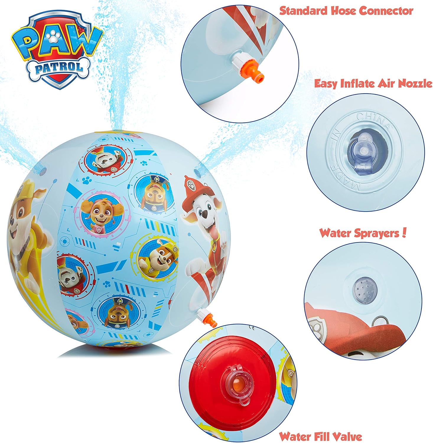 Idee Cadeau Anniversaire Garcon Paw Patrol Jeux Exterieur Enfant De La Pat Patrouille Avec Marcus Ruben Et Stella Aire De Jeux Exterieur Avec Jets Deau Jouet Ballon Arroseur Gonflable Pour Jardin Jeux