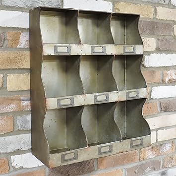 Retro Industrial Vintage Cupboard Cabinet 9 Pigeon Hole Wall