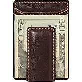 House of Jack Co. Corbin Slim Money Clip Wallet for Men, Strong Magnetic Clip with Exterior ID Window, Full Grain Cowhide Leather Front Pocket, Brown