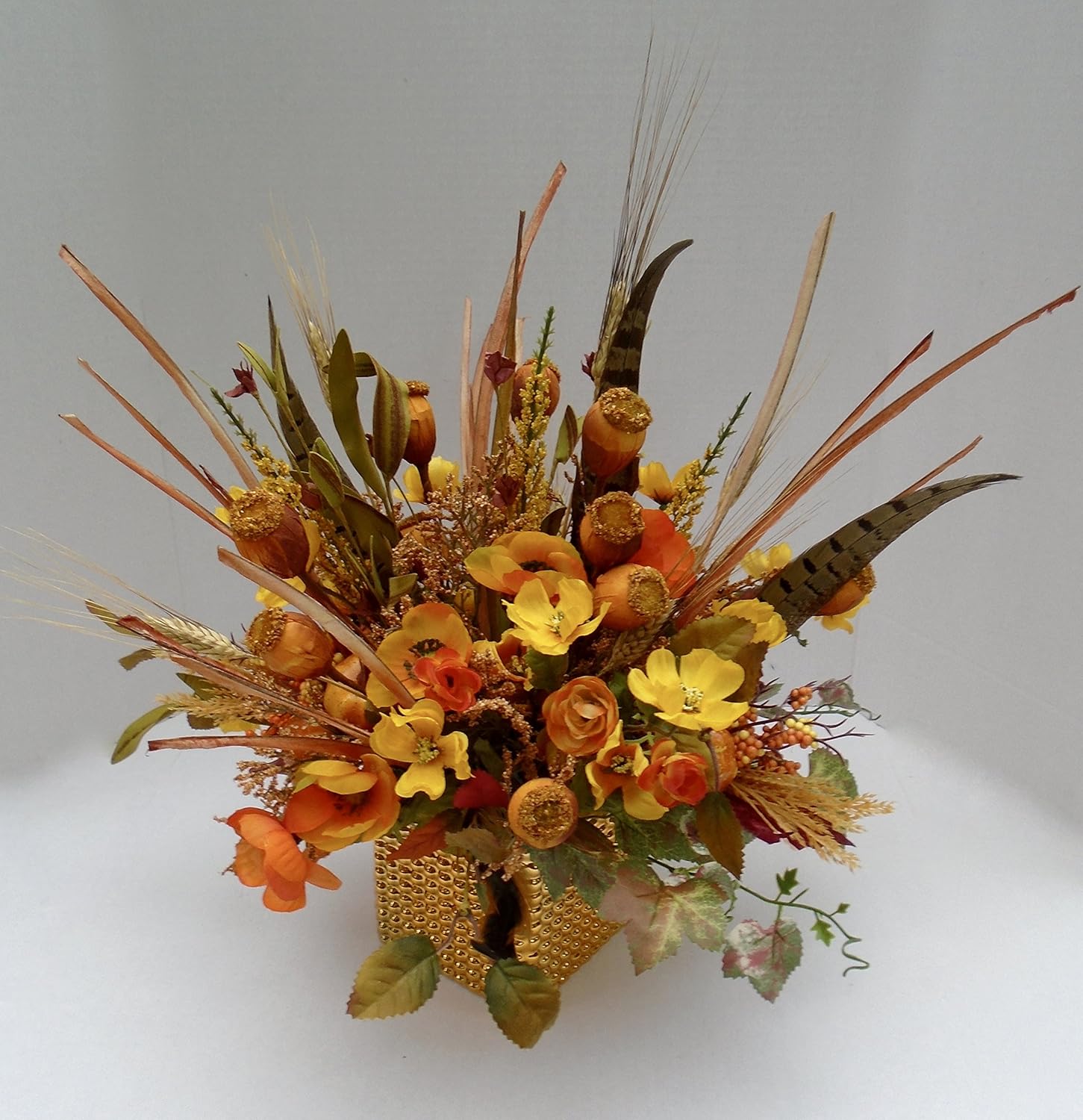 Amazing Autumn Silk Floral Arrangement Handmade