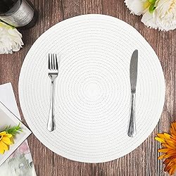 SHACOS Round Braided Placemats Set of 4 Washable