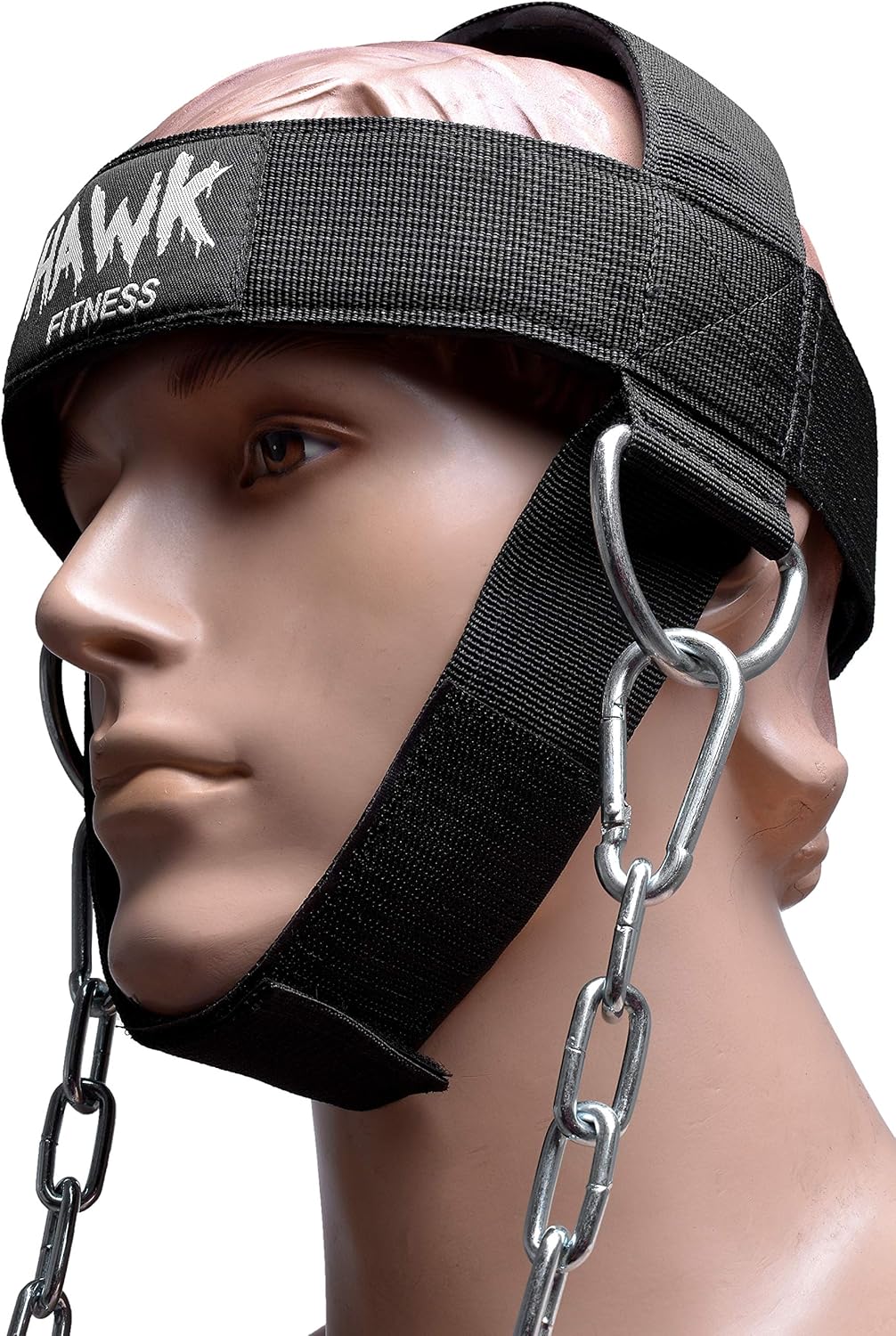 Hawk Sports Neck Harness Neck Exerciser Builder Support for Strength & Resistance Training Weight Lifting Head Harness for Stronger Neck & Traps with Adjustable Neck Strap & Steel Chain (Black) : Sports & Outdoors