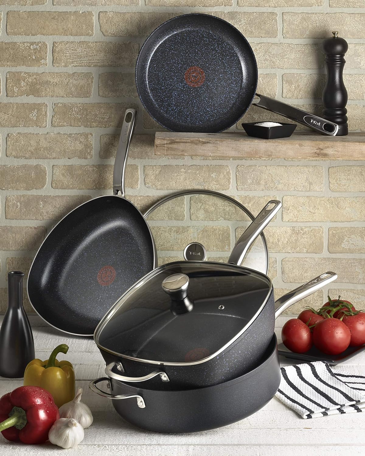 T-fal Heatmaster Nonstick Thermo-Spot Heat Indicator Fry Pan Cookware, 10-Inch, Black - As Seen on TV: Kitchen & Dining