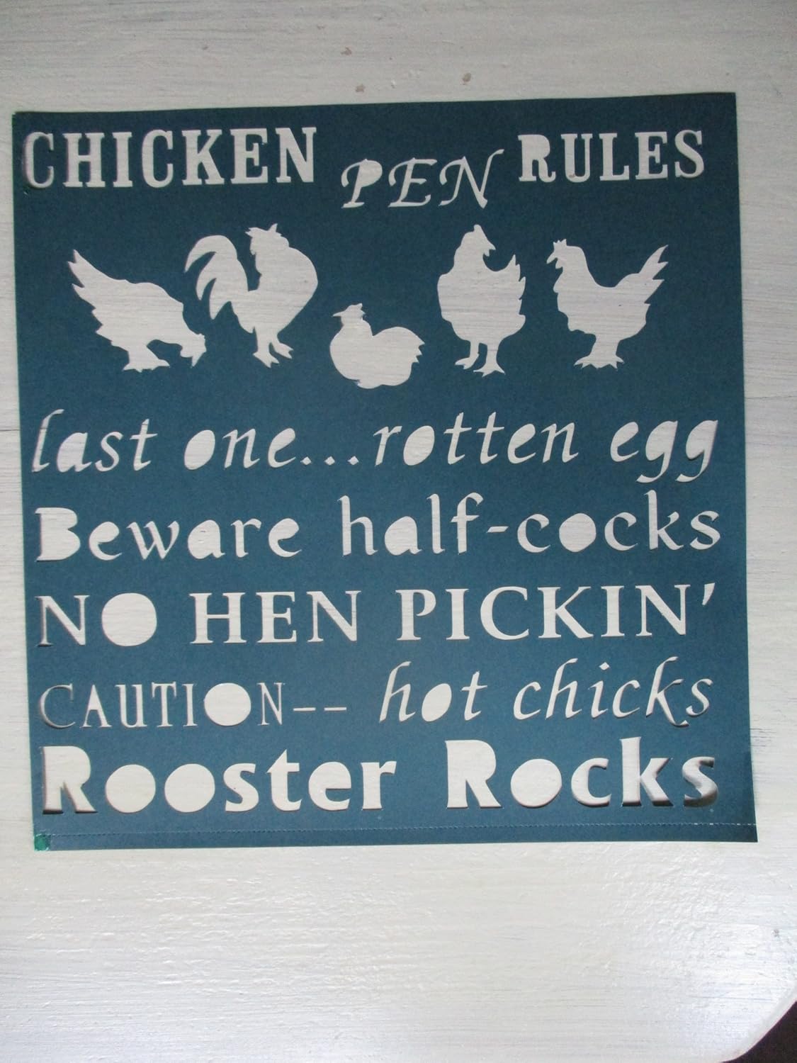 Amazoncom Vintage Look Chicken Pen Rules Coop Hen House No Hen
