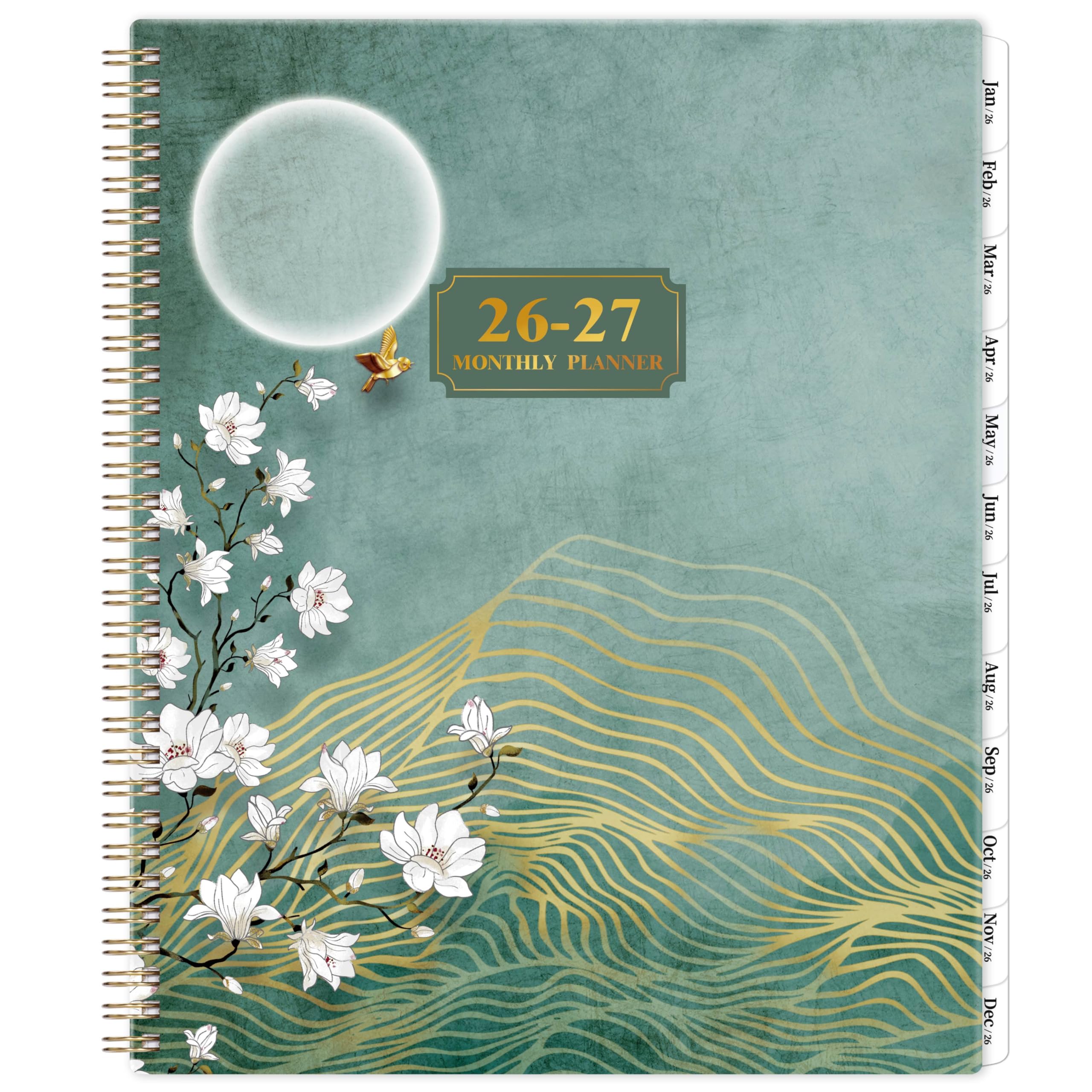 Photo 1 of 2026-2027 Monthly Planner - JAN 2026 - JUN 2027, Planner 2026-2027 with Tabs, 18 Monthly Panners, Mothly Planner with Inner Pocket, Thick Paper (8.5" x 11",Green, Back Pocket)